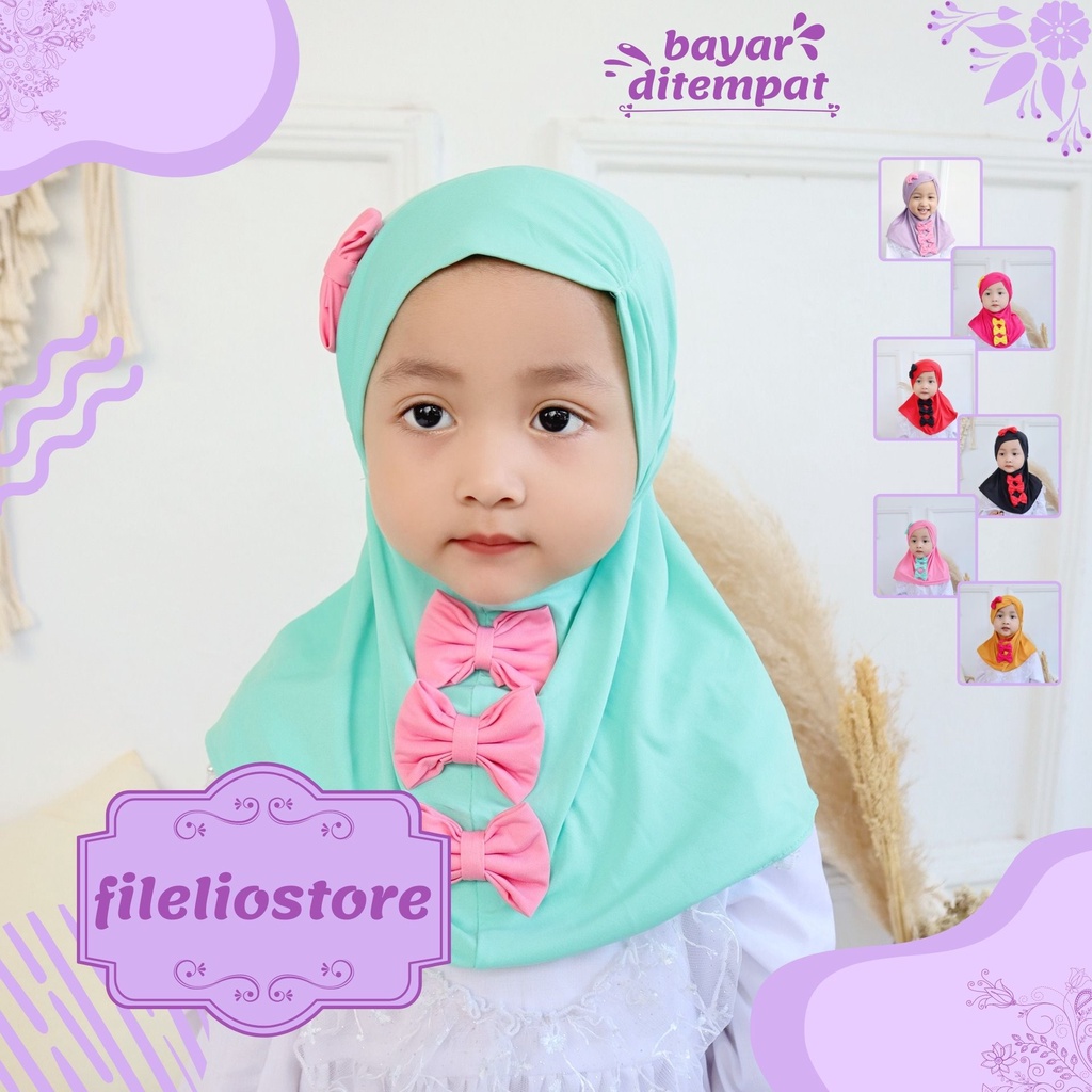 Jilbab Anak Bayi Perempuan Monela Poni / Hijab Anak Baby Lucu Murah / Kerudung Anak Bayi