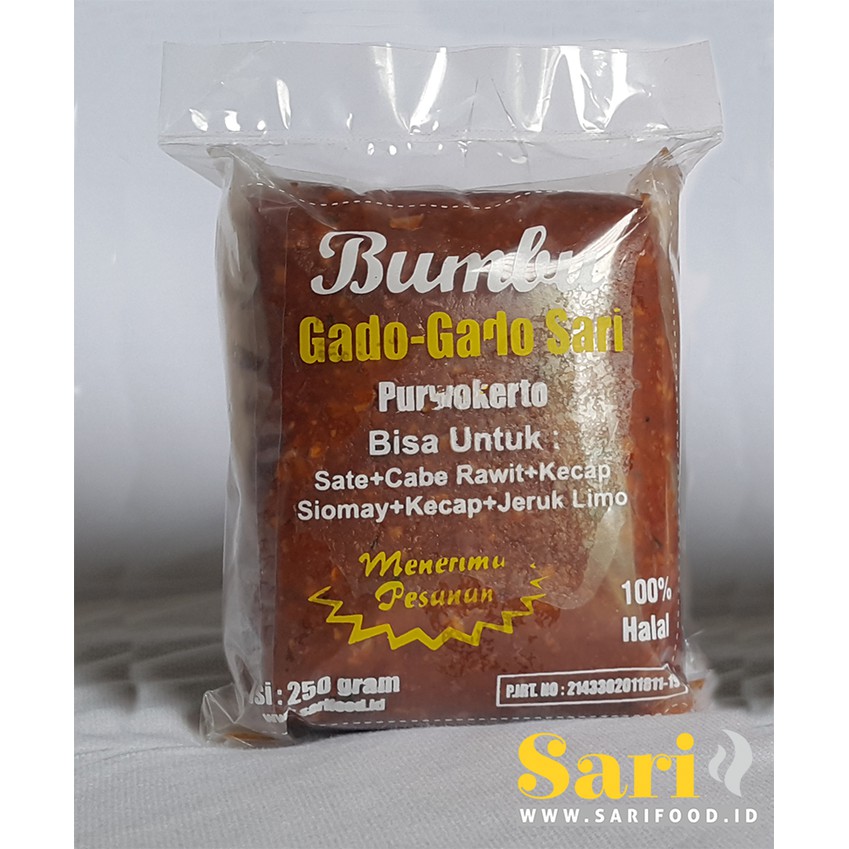 

BUMBU KACANG SARI PURWOKERTO 250 GR. GADOGADO PECEL SIOMAY SATE