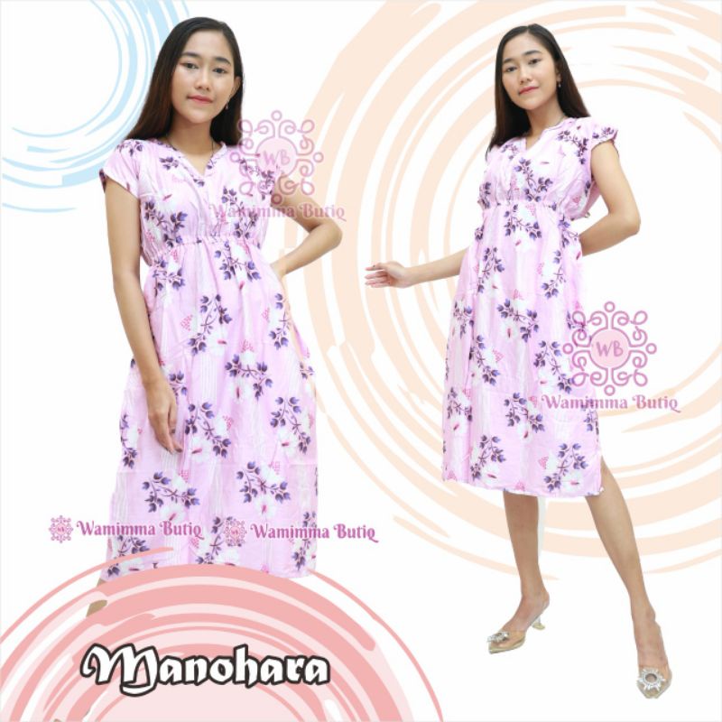 Daster Manohara Bali Daster Karet Pinggang Daster Kekinian Daster Viral Daster Manohara Panjang-Amora-Pink