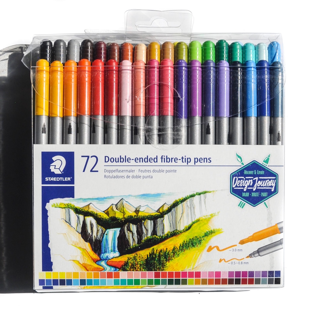 Staedtler Double Ended Fibre Tip Pen 3200 72 Warna