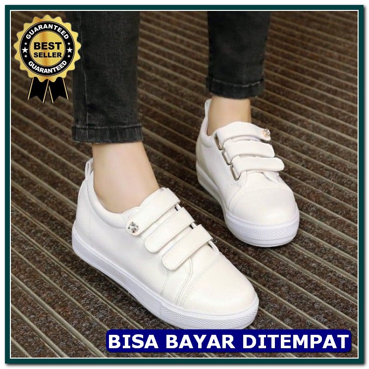 Sepatu Cats Wanita Fashion Casual Sepatu Denim Wanita Termurah FU909 Sepatu Kets Prepet Ns26 Putih -