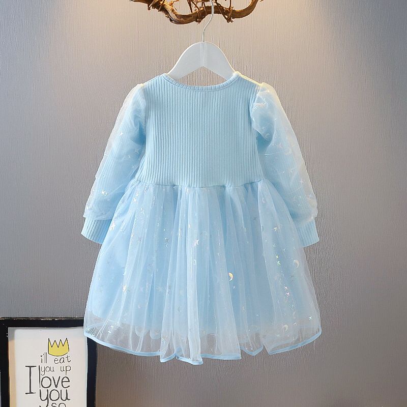 (LOLI-JKT) BD-116 DRESS FROZEN ELSA MAHKOTA 100-140