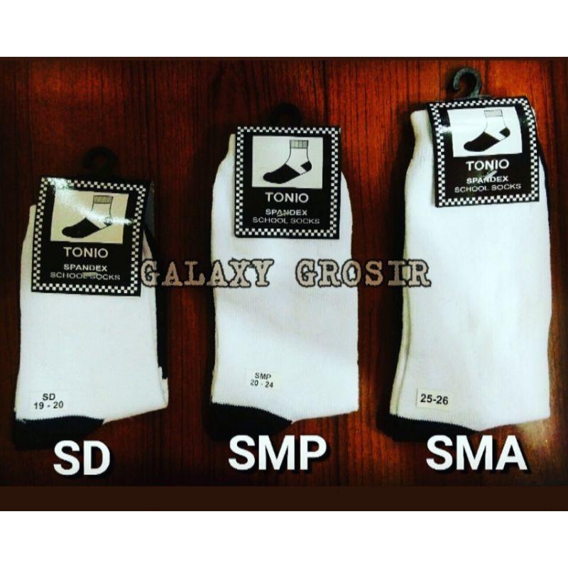 [6pcs] Kaos kaki Sekolah Tonio SD SMP SMA harga grosir