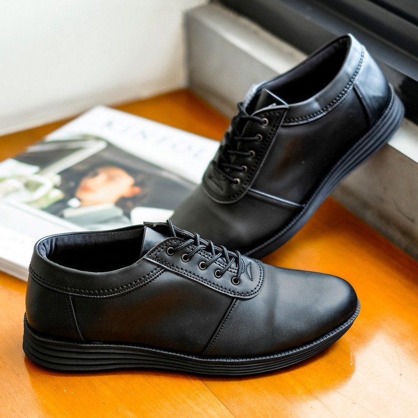 CARLTON BLACK |ManNeedMe x Jack| Sepatu Oxford Pria | Pantofel Formal