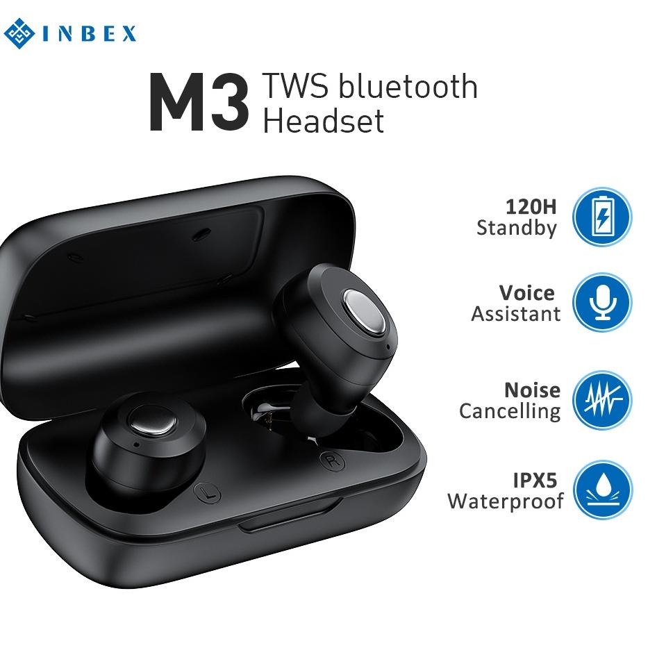INBEX Wireless Earphone TWS IPX5 Waterproof Bluetooth 5.0 Stereo Earphone Mini Earbuds Noise Cancell