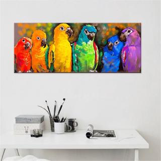 Lukisan Cat Minyak Bahan Kanvas Gambar Burung Beo Warna Lukisan Cat Minyak Bahan Kanvas Gambar Burung Beo Warna