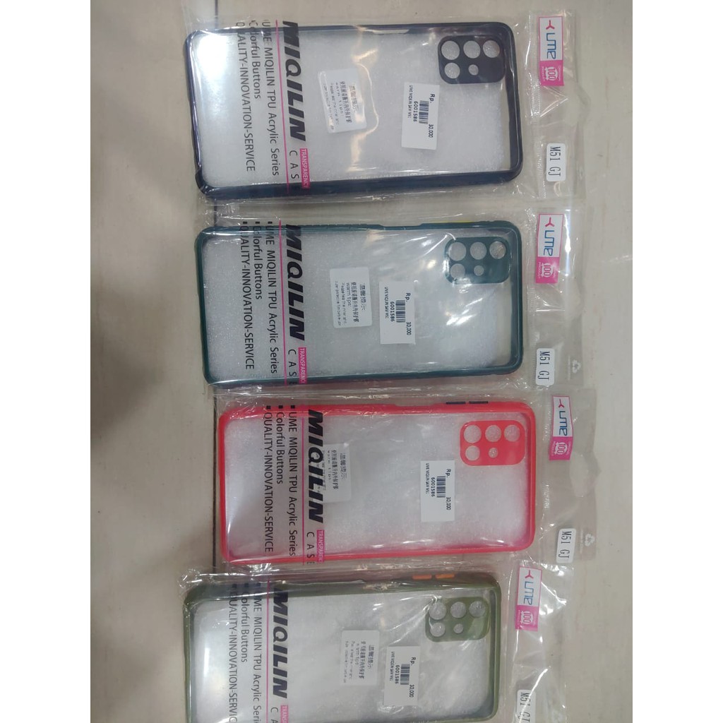 UME MIQILIN CASE SAMSUNG M51 - CASE TRANSPARENT DENGAN WARNA