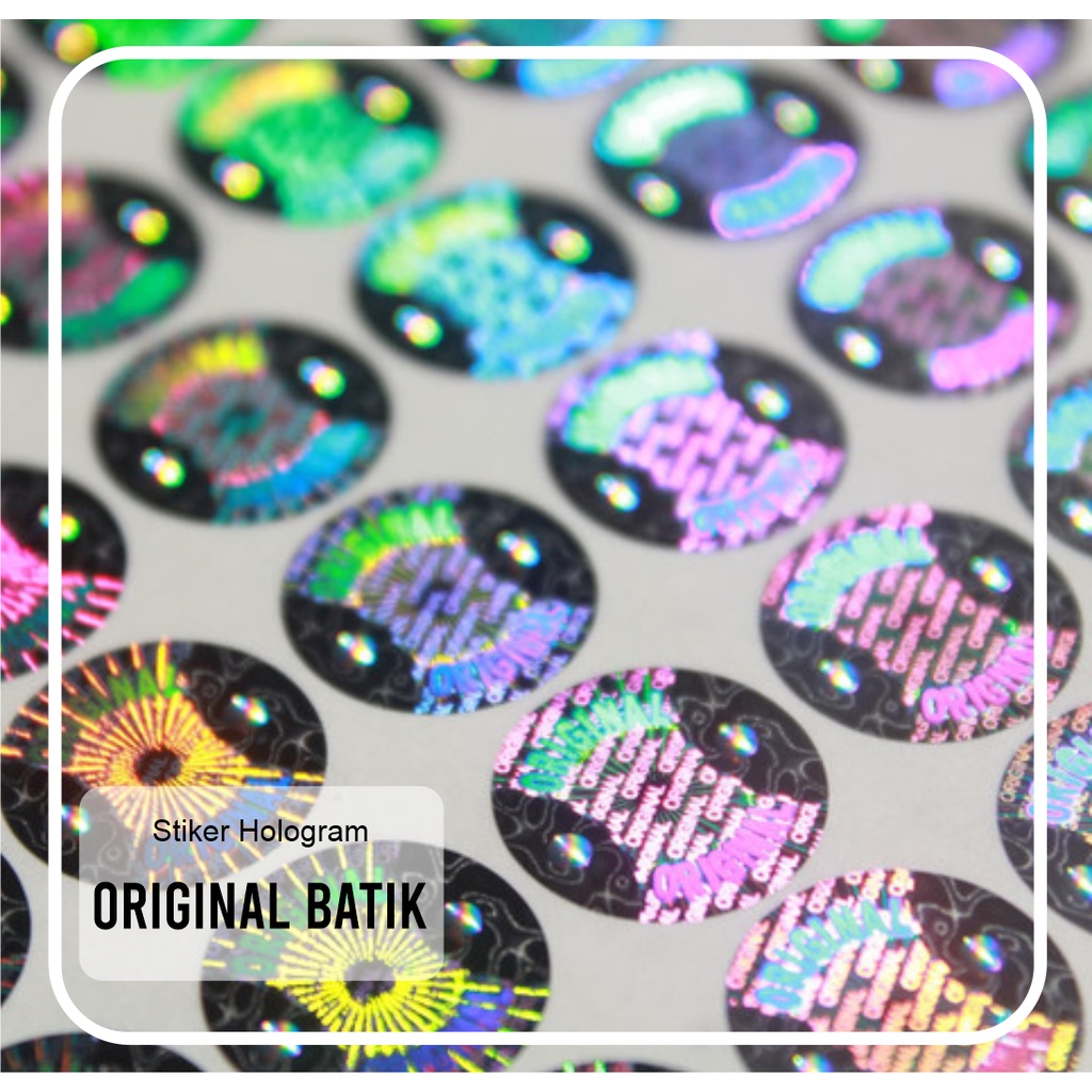 

Stiker hologram 3D original batik uk.d. 1,5 cm - segel rusak sarang tawon