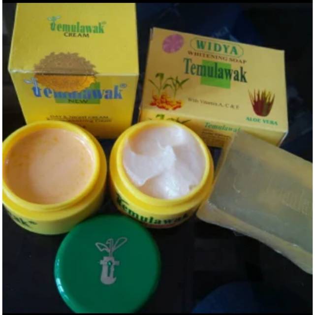 Krim pemutih kulit wajah - cream pemutih wajah- paket sabun cream Day & Night temulawak - krim putih