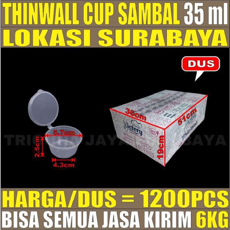 Thinwall Cup Sambal 35ml Dus Tempat Saos Plastik Saus Surabaya Semua Jasa Kirim Surabaya