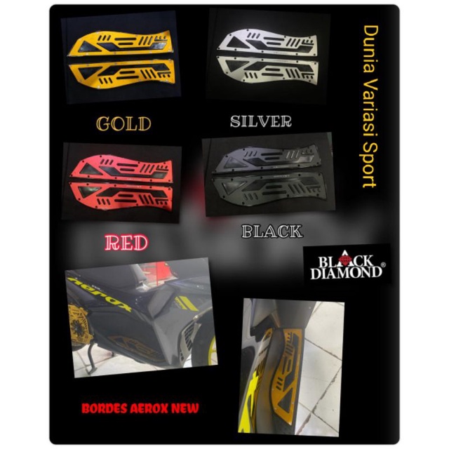 Bordes/ Karpet Pijakan Kaki Aerox 2021 New Black Diamond Original BestQuality