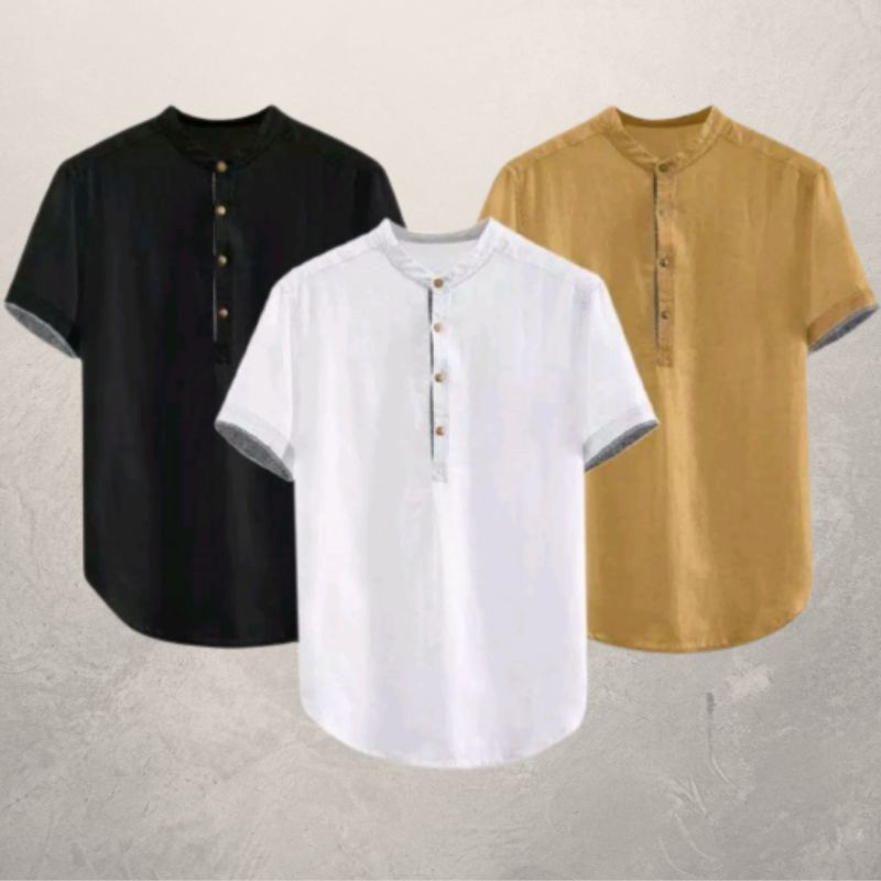 Baju Koko Pria Dewasa Lengan Pendek Pakaian Muslim Taqwa Modern Casual