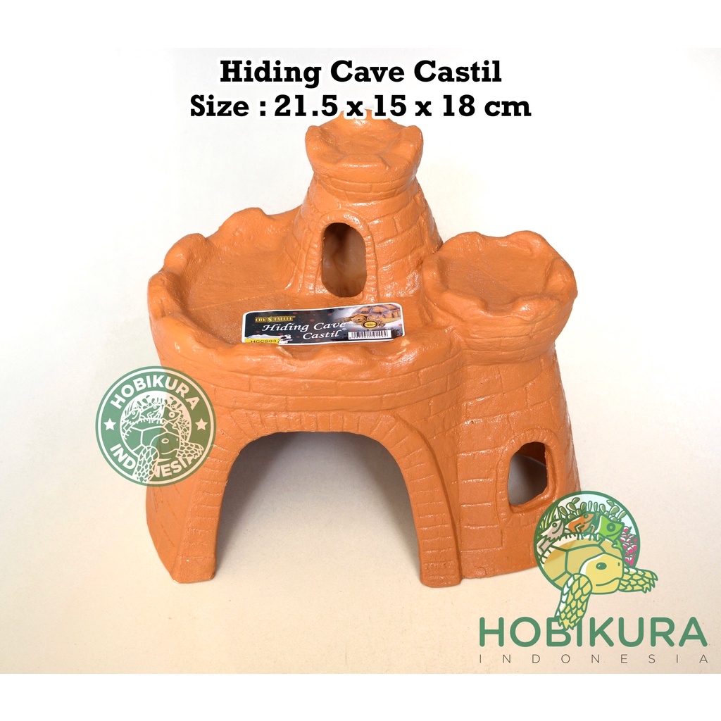 Hiding Cave Castle Kastil Rumah Hewan Torto Kura Air Ular Kadal Gecko