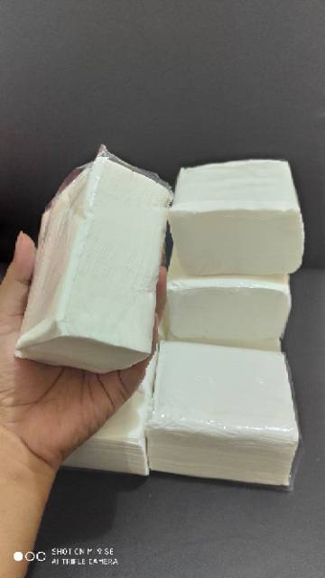 100 gram tisu facial ukuran popup lap wajah makan bahan halus lembut tissue murah polos non merk-3