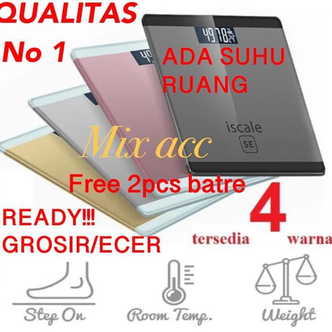 Timbangan Badan Digital Indikator Iscale Se Kaca Elektrik - Grey
