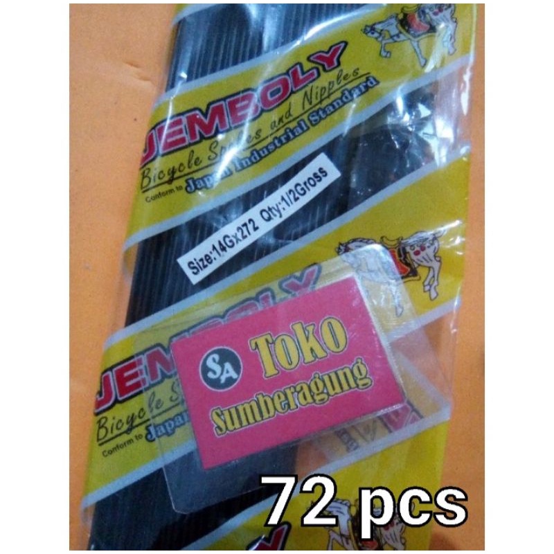 Ruji jari2 spoke sepeda MTB 27.5 (14Gx272) hitam ruji 272 ruji 275 Ruji jari2 sepeda mtb federal uku