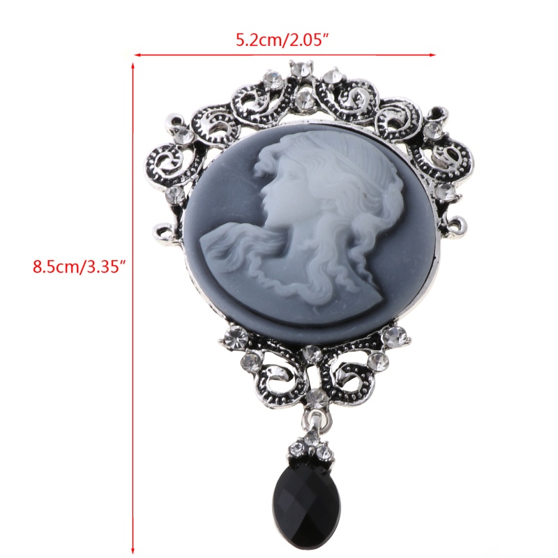 SIY  Elegant Women Lady Jewelry Antique Vintage Victorian Cameo Brooch Pin Pendant