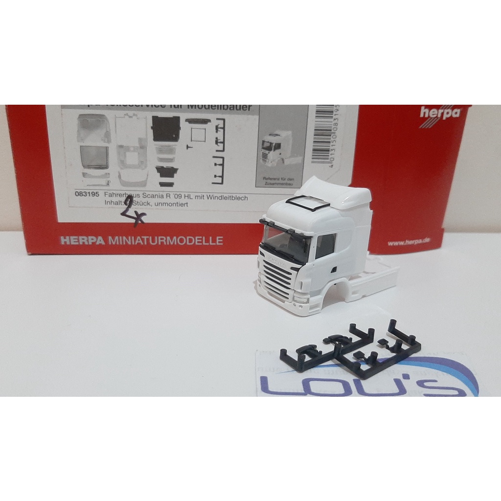 Herpa 083195 cabin Scania R09 HL grill putih skala 87
