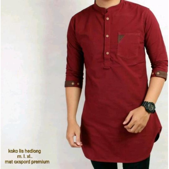 Baju Koko / Baju Koko Pria / Baju Koko Kurta / Baju Koko Merah Marun