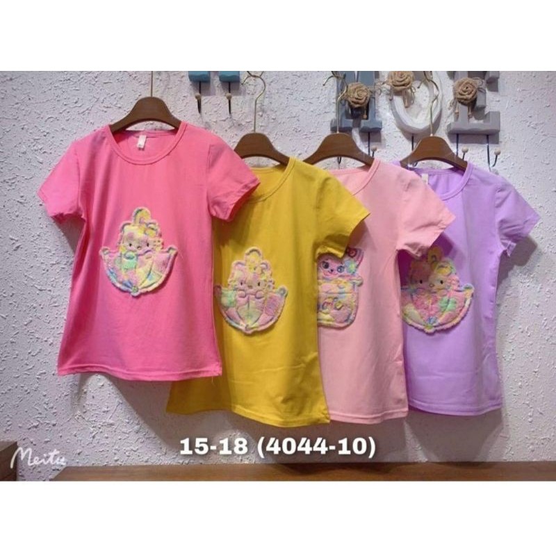 kaos import  anak  Perempuan / atasan anak / kaos 3d / timbul / baju import payung / kupu-kupu manik