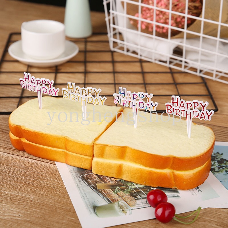 25 Pcs / set Topper Kue Ulang Tahun Tulisan Happy Birthday Untuk Dekorasi Pesta Baby Shower