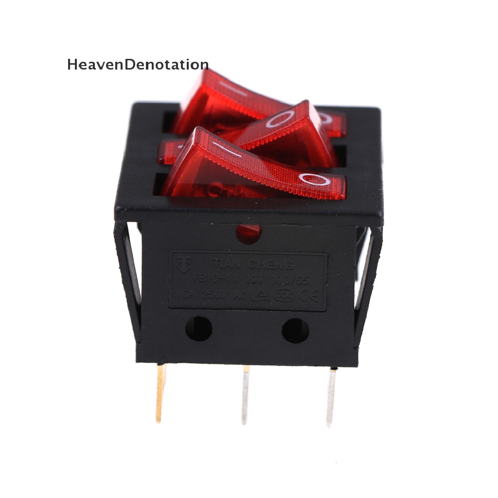 (Heavendenotation) Kcd3 34x40 Saklar Rocker Switch 9 Pin 2 Posisi Dengan Lampu Merah