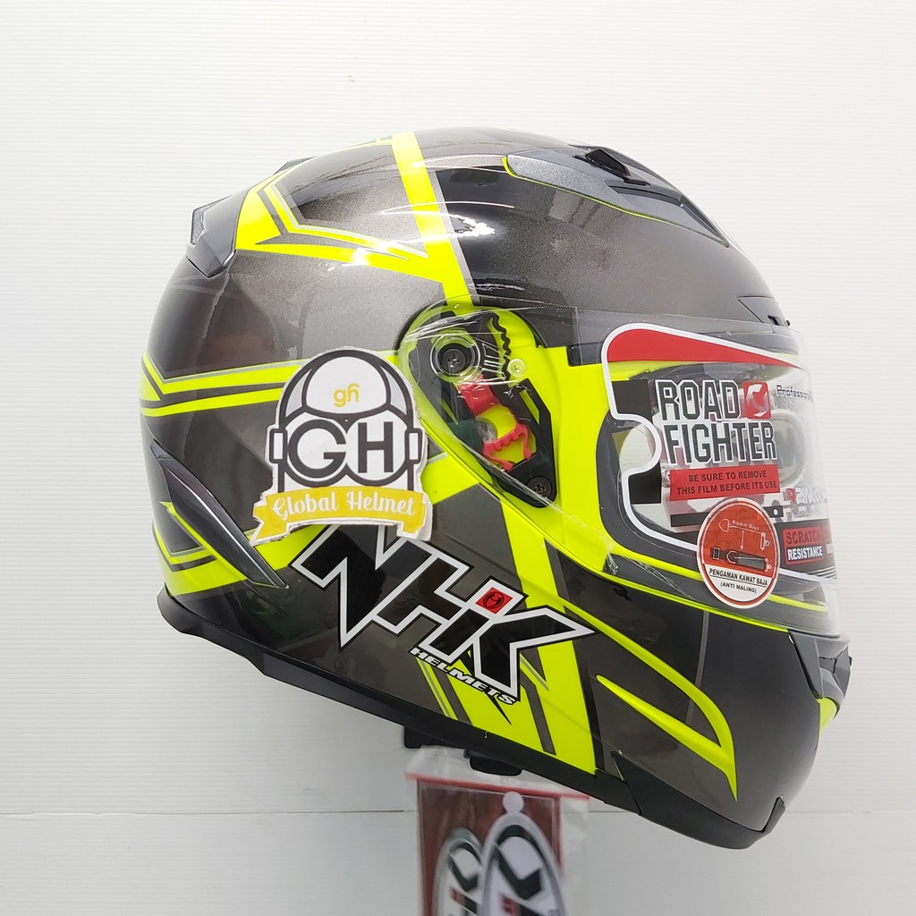 HELM FULL FACE NHK RX9 RX-9 MOTIF HAWK SE YELLOW FLOURECENT RX NINE