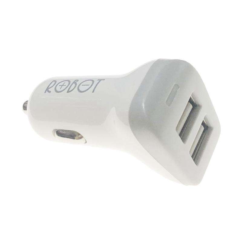 SAVER ROBOT RT-C06 LED 2 PORT USB CAR CHARGER CHARGER MOBIL