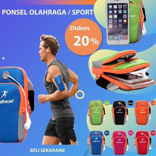 ♖ Armband Sport / Tempat hp untuk jogging / Armband HP / Tas Lengan Holder ❉