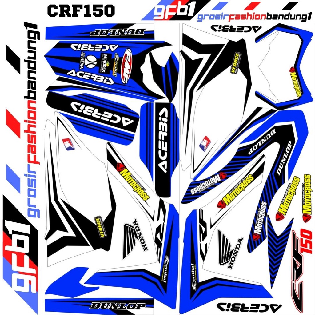 Decal Motor cross Trail Adventure CRF 150 Variasi Dunlop