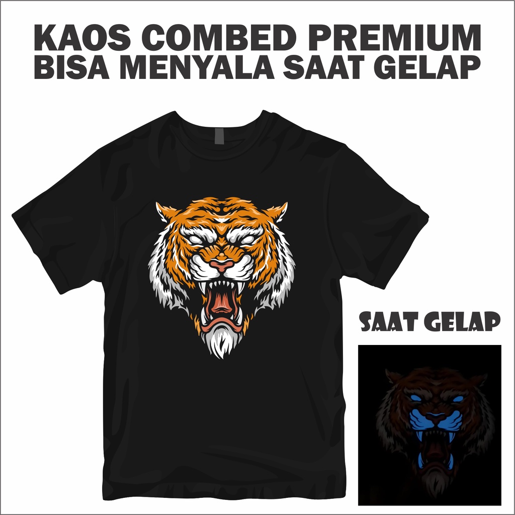 Kaos Tiger dan Owl, bisa menyala dalam gelap glow in the dark