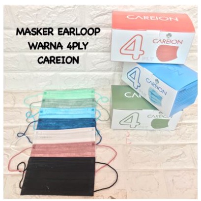 MASKER EARLOOP CAREION 3 PLY WARNA WARNI ISI 50 PCS CAREION MASK 3PLY EARLOOP COLORFUL terbaik