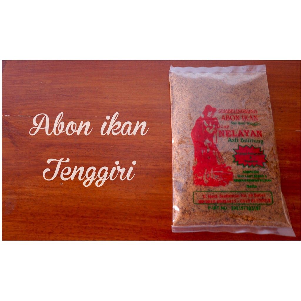 

100 % Abon Belitung Ikan Tenggiri 250 Gram Original Cap Nelayan Sambalingkung Tenggiri.