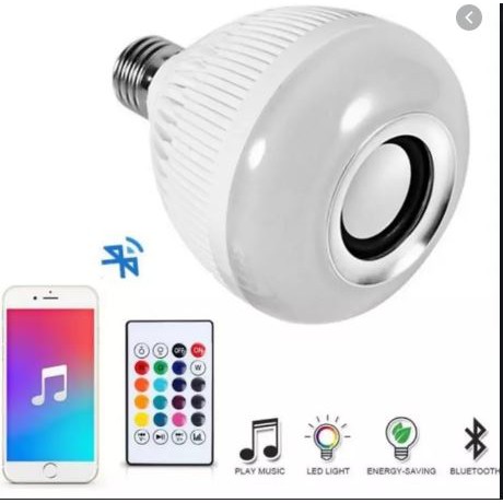 Bohlam Speaker Bluetooth Wireless Lampu Music LED RGB + REMOTE