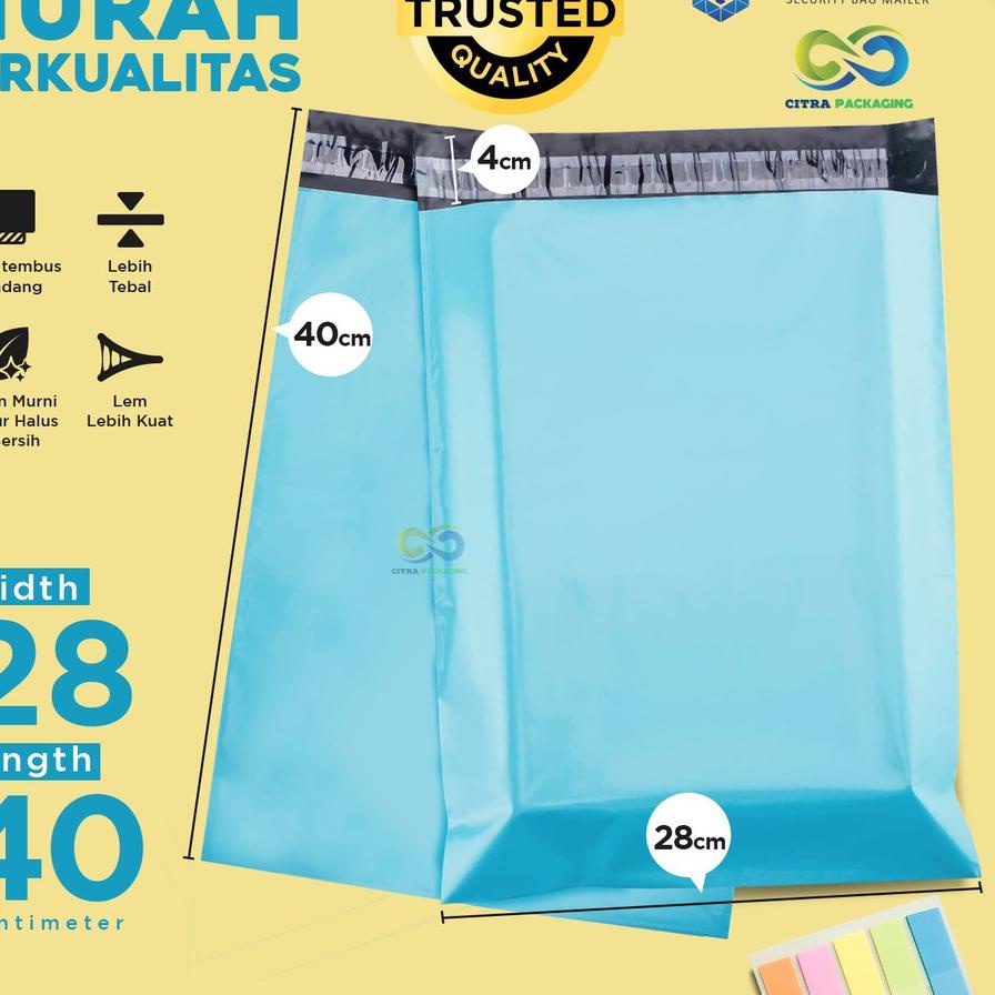 

Terbaik! ISI 100 28 X 40 - AMPLOP PLASTIK POLYMAILER PACKAGING ONLINE SHOP u/ BAJU KAOS SWEATER HIJAB JAKET .