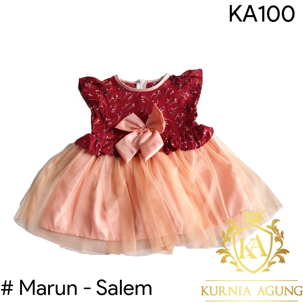 Baju Bayi Perempuan Gaun Balita Dress Bayi 0- 18 bulan Dress Princess Ulang Tahun Pesta Murah KA100