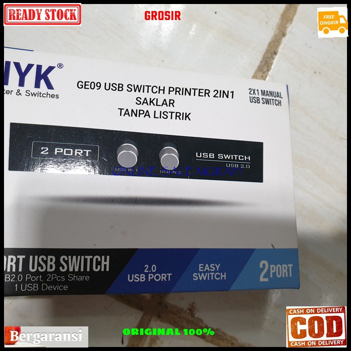 G09 Pembagi printer 2in1 usb print 2port original cpu pc laptop manual switch tanpa listrik sharing join switching saklar G09  Tidak pakai listrik hanya saklar  2 komputer pakai 1 PRINTER  GAMPANG PAKAI NYA  USB SWITCH / MANUAL SWITCH PRINTER ini biasa di