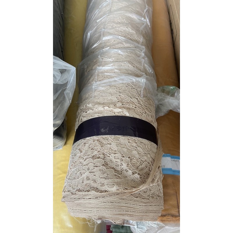 Kain BROKAT CORD LACE NON GLITTER-Cream