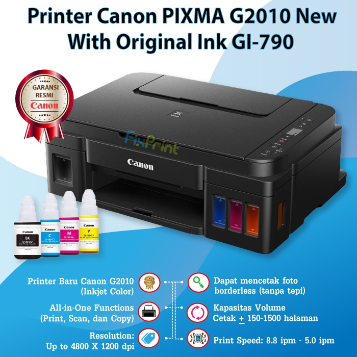 Printer Canon G2010 G2020 G 2010 G 2020 Print Scan Copy Ink Tank Infus Cartridge CA91 CA92 BH70 CH70