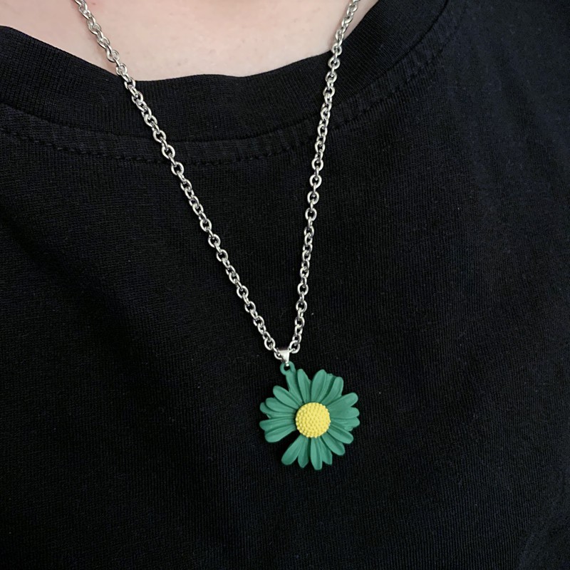 Bunga daisy kalung Bunga kalung wanita Fashion Necklace murah aesthetic rantai titanium