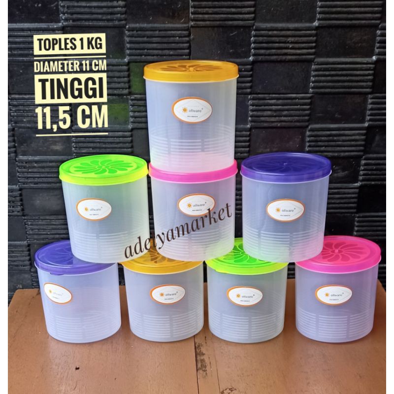 Toples plastik 1 kg  alware / toples kue kering 1 kg
