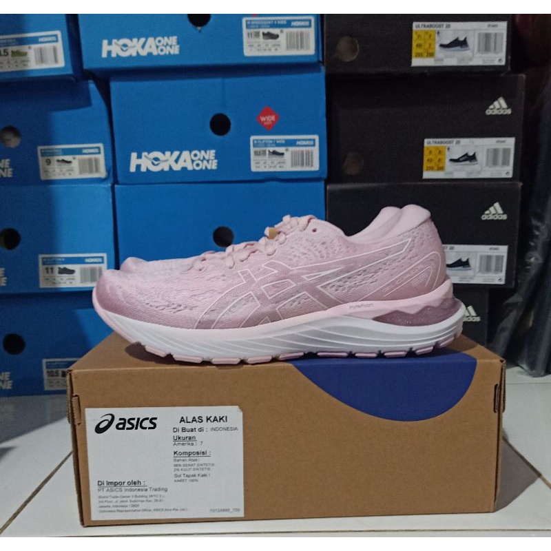 SEPATU LARI WANITA ASICS GEL CUMULUS 23 SALT PINK/WHITE ORIGINAL