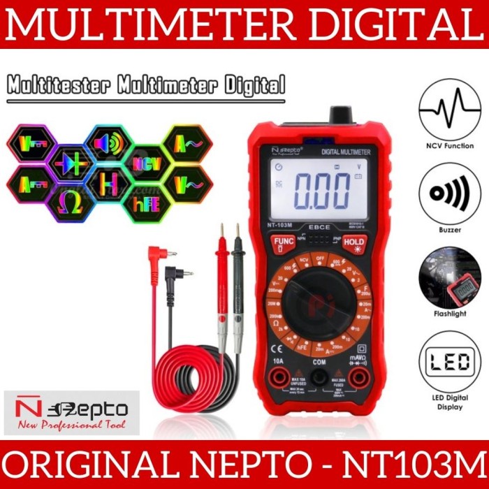 ORIGINAL NEPTO NT103M Multimeter Digital NCV Multi Tester Volt Amper