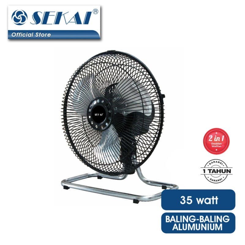 Sekai HFN-1060 Kipas Angin Meja Desk Wall Fan 10&quot; Metal Floor Fan 10 Inch Kipas 2in1 Sekai HFN1060