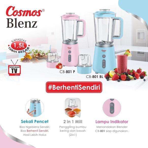 BLENDER COSMOS BLENZ CB 801 / CB-801 / CB 801 PINK DAN BLUE MURAH BANGET / GARANSI RESMI