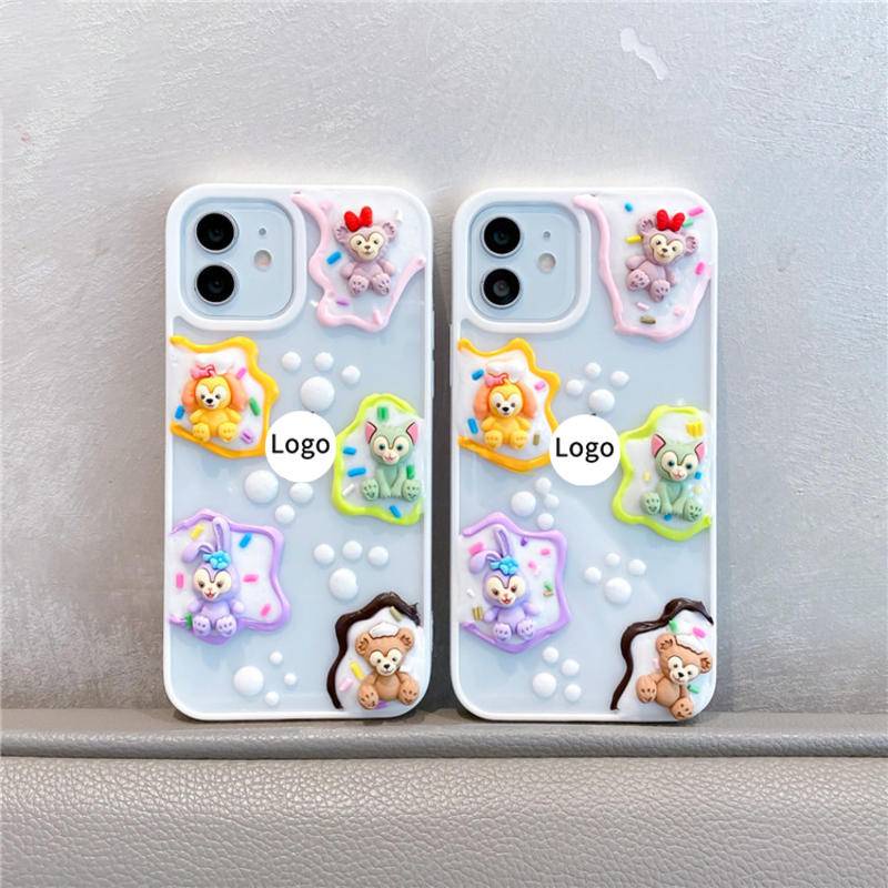 Soft Case Silikon Motif Kartun Beruang Untuk iPhone 13 12 11 Pro MAX Mini X XS MAX XR SE 2022 2020 7 8 Plus