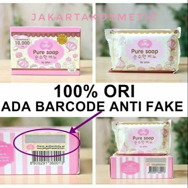 100% ORIGINAL JELLYS PURE SOAP BY JELLYS ORI THAILAND ADA BARCODE KODE TRACKING ANTI FAKE ASLI