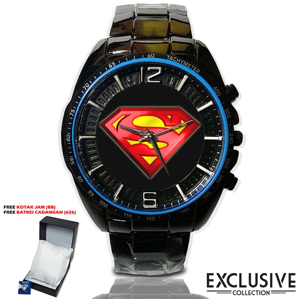 (Istimewa Bossque) Jam SUPERMAN NEW Rantai Sport