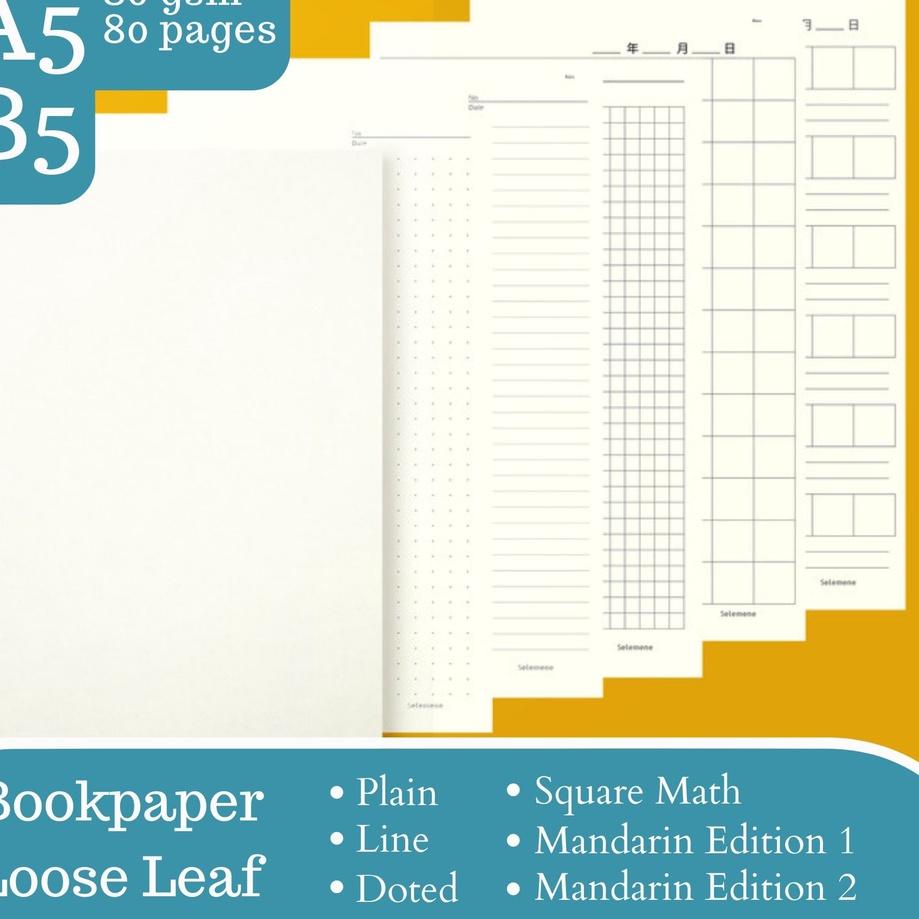 

| Ready Stok | Termurah | Grosir Isi Loose Leaf A5 B5 Bookpaper - Refill Binder Dotted Grid Plain Mandarin ✅Mantul ⚡ale❤