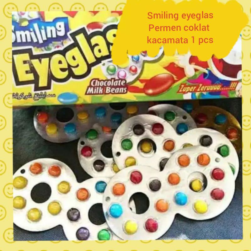 

Smiling Eyeglass Milk Chocolate-Chocolate Warna Warni/Permen Kacamata 5 pcs
